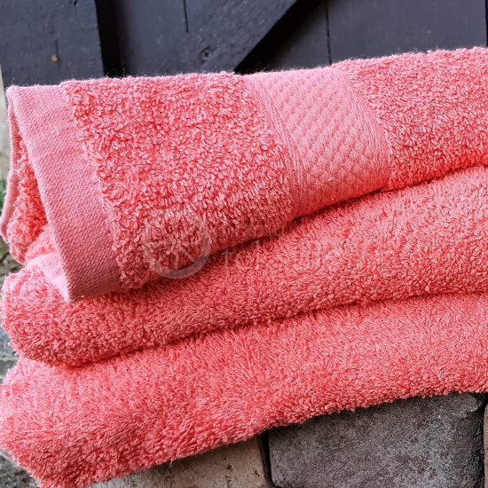 Bamboo fibre terry bath towel coral